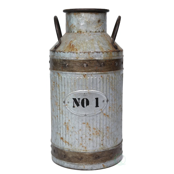 Vintiquewise Galvanized Metal Rustic Milk Can, Large QI003292.L - main